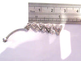 Zig Zag Clear Crystal Dangle Barbell Bar VCH Clit Clitoral Hood Ring 14 gauge - I Love My Piercings!