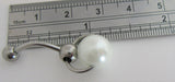 White Pearl Pressure Ball Dangle Barbell VCH Clit Clitoral Hood Ring 14 gauge - I Love My Piercings!