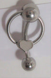 Catch My Heart Hoop Dangle Barbell VCH Clitoral Hood Ring 14 gauge 14g - I Love My Piercings!