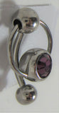 Dark Purple Crystal Big Ball Pressure Barbell VCH Clitoral Hood Ring 14 gauge - I Love My Piercings!