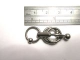 Surgical Steel Triple Hoop Dangle Barbell VCH Clit Clitoral Hood Ring 14 gauge - I Love My Piercings!