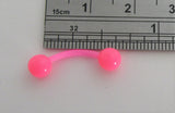 Pink Bioplast Surgical Plastic Flexible VCH Clit Metal Sensitive Hood Bar 14g
