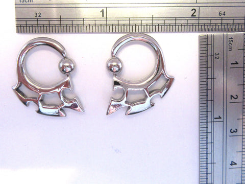 Pair Stainless Surgical Steel Dangle Hoop Earrings 12 gauge 12g - I Love My Piercings!