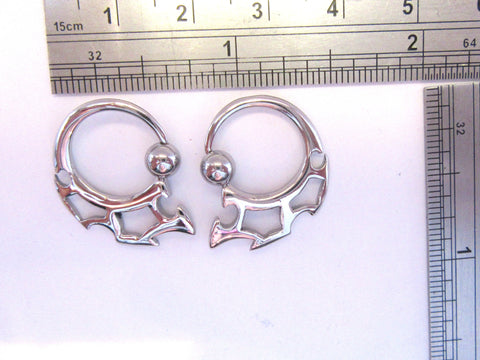 Pair Stainless Surgical Steel Dangle Hoop Earrings 14 gauge 14g - I Love My Piercings!