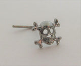 Sterling Silver Nose Stud Pin Ring Bent L Shape Skull Crossbones 22 gauge 22g - I Love My Piercings!