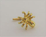 18k Gold Plated Nose Stud Pin Ring Bent L Shape Spider 20 gauge 20g