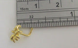 18k Gold Plated Nose Stud Pin Ring Bent L Shape Spider 20 gauge 20g