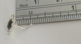 Sterling Silver Loaded Black Clear Gem Nose Bent L Shape Stud Pin Post 20 gauge