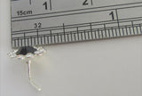 Sterling Silver Loaded Black Clear Gem Nose Bent L Shape Stud Pin Post 20 gauge