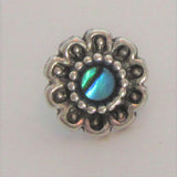 Sterling Silver Abalone Shell Flower Nose Bent L Shape Stud Pin Post 20 gauge