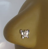 Sterling Silver Butterfly Nose Bent L Shape Stud Pin Post 20 gauge 20g