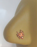 18k Rose Gold Plated Spider Nose Bent L Shape Stud Pin Post 20 gauge 20g