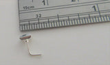 Sterling Silver Nose Stud Pin Ring Bent L Shape Howlite Stone 20 gauge 20g
