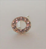 Sterling Silver Nose Stud Pin Ring Bent L Shape Round Swarovski 20 gauge 20g - I Love My Piercings!