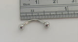 10 Piece Surgical Steel Internally Threaded 16 gauge 10 mm Curved Barbells 3 mm Balls