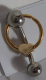 Surgical Steel Gold Heart Hoop Dangle VCH Clitoral Clit Hood Ring 14g