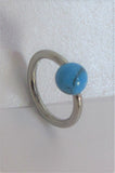 Surgical Steel Turquoise Stone Belly Hoop Ring 16 gauge 16g