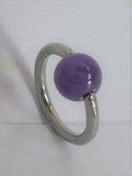 Surgical Steel Amethyst Stone Belly Hoop Ring 16 gauge 16g - I Love My Piercings!