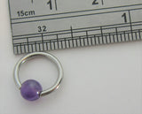 Surgical Steel Amethyst Stone Belly Hoop Ring 16 gauge 16g - I Love My Piercings!