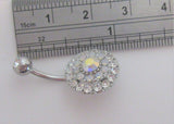 Surgical Steel Loaded Mosaic Tiled Crystal Belly Ring 14 gauge