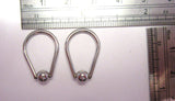Pair Surgical Steel 5 mm Ball Drop Oval Hoops 3/4 inch Long 14 gauge 14g - I Love My Piercings!