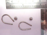 Pair Surgical Steel 5 mm Ball Drop Oval Hoops 3/4 inch Long 14 gauge 14g - I Love My Piercings!