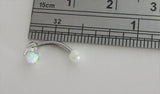 Surgical Steel Small White Opal Pearl VCH Hood Clit Ring Bar 16 gauge 16g