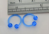 Dark Blue Flexible Bioplast Hospital Retainers No Metal Horseshoes 16 gauge 8mm Diameter
