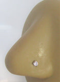 3 Piece Crystal Surgical Steel Nose L Shape Bent Nose Studs 20 gauge 20g