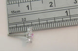 Surgical Steel Clear Pink Crystal Loaded Flower Ball End Nose Bone 20 gauge