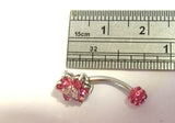 Surgical Steel Pink Flower Crystal Ball VCH Clitoral Cit Hood Ring 14 gauge 14g - I Love My Piercings!