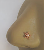18k Rose Gold Plated White Opal Beaded Star L Shape Bend Stud Pin 20 gauge 20g