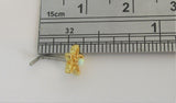 18k Gold Plated White Opal Beaded Star L Shape Bend Stud Pin 20 gauge 20g