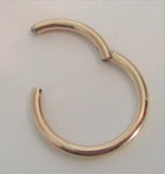Rose Gold Titanium Hinged Seamless Continuous Hoop 14 gauge 14g 12mm Diameter