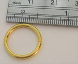 Gold Titanium Hinged Seamless Continuous Hoop 14 gauge 14g 12mm Diameter