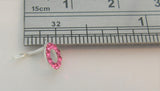 Sterling Silver Nose Stud Pin Ring Bent L Shape Round Pink Swarovski 20 gauge