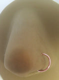 Titanium Plated Pink Rose Seamless Continuous Nose Hoop Ring 20 gauge 20g
