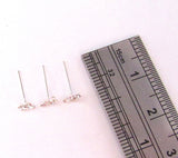 3 Sterling Silver 4 Clear Crystal Straight Pins Ubend Nose Studs 22 gauge 22g - I Love My Piercings!