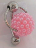 Pink Bubble Pearl Pressure Ball VCH Ring Bar Clit Hood Clitoral 14 gauge 14g - I Love My Piercings!