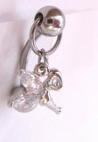 Clear CZ Tinkerbell Dangle Barbell VCH Jewelry Clit Clitoral Hood Ring 14 gauge - I Love My Piercings!