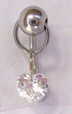 Heart Diamond Crystal Dangle Barbell Bar VCH Clit Clitoral Hood Ring 14 Gauge 14g - I Love My Piercings!