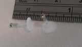 Flexible Metal Allergy Sensitive Studs Clear Crystal Gem Shorter Post 16 gauge