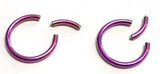 PURPLE SEGMENT Earrings Hoops Ear Lobe Body Jewelry 14 gauge 14g 1/2 inch 12mm - I Love My Piercings!