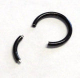 BLACK Segment Seamless Labret Bottom Side Lip Hoop Barbell Ring 14g 14 gauge 8mm - I Love My Piercings!