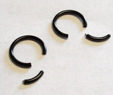 Black Titanium Segment Seamless Hoops Rings No Ball 14g 14 gauge 8mm 5/16 inch - I Love My Piercings!