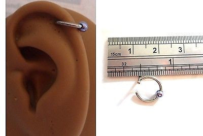 Ear Cuff Fake Helix Cartilage Piercing Jewelry Ear Hoop Single Light Purple Ball - I Love My Piercings!