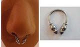 Nose Ring SEPTUM Nostril Surgical Steel Silver Ball Cone Half Hoop 16 gauge 16g - I Love My Piercings!