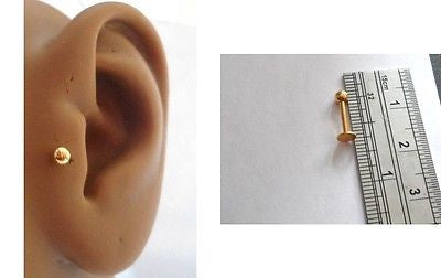 Gold Titanium 3mm Ball Tragus Ear Stud Barbell Post 16 gauge 16g - I Love My Piercings!