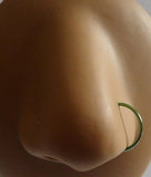 Green TITANIUM Open Hoop Nose Ring Stud 20 gauge 20g 10mm Diameter - I Love My Piercings!
