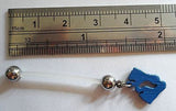 Bioplast PTFE Pregnancy Flexible Blue Feet Belly Barbell Ring 14 gauge 14g - I Love My Piercings!